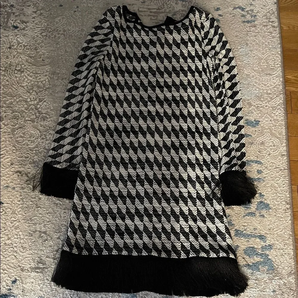 Rare. Missoni Black and White Geometric Midi Dress